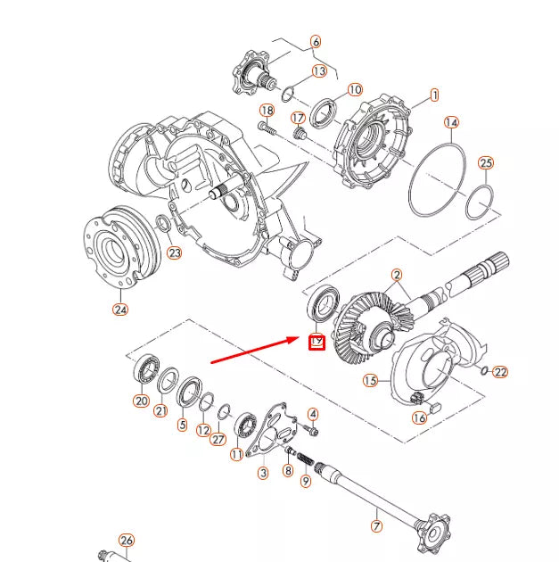 NEW AUDI A4 B8 FRONT DIFFERENTIAL RIGHT TAPER ROLLER BEARING 0B1409422D ORIGINAL
