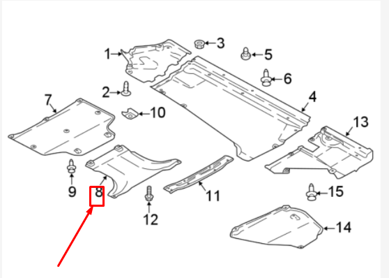 new audi q5 fy rear floor pan splash shield cover 80a825209d original