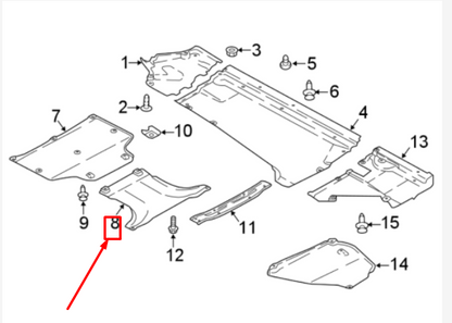 new audi q5 fy rear floor pan splash shield cover 80a825209d original