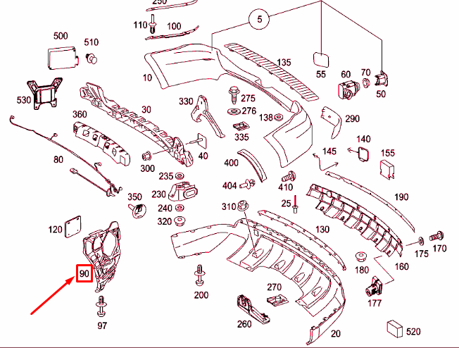 new mercedes-benz ml w164 rear right bumper bracket a1648850214 original