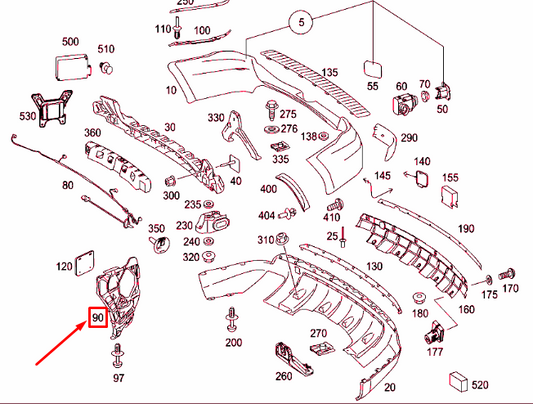 new mercedes-benz ml w164 rear right bumper bracket a1648850214 original