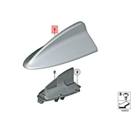 NEW BMW F40 EMPTY HOUSING ROOF ANTENNA TRIM PRIMED 65209371345 ORIGINAL