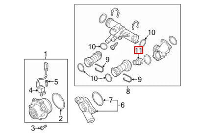 NEW AUDI A3 CABRIO 8V ENGINE COOLING THERMOSTAT 04L121113D ORIGINAL