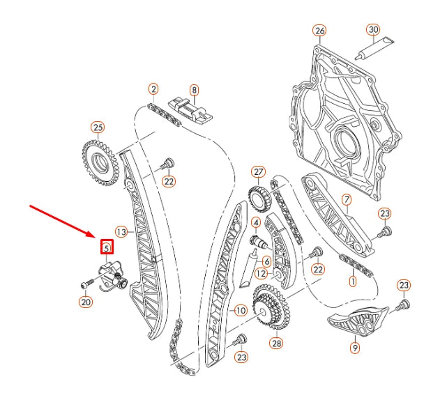 NEW VOLKSWAGEN BEETLE A5 ENGINE TIMING CHAIN TENSIONER UPPER 06K109467Q ORIGINAL