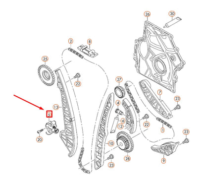 NEW VOLKSWAGEN BEETLE A5 ENGINE TIMING CHAIN TENSIONER UPPER 06K109467Q ORIGINAL