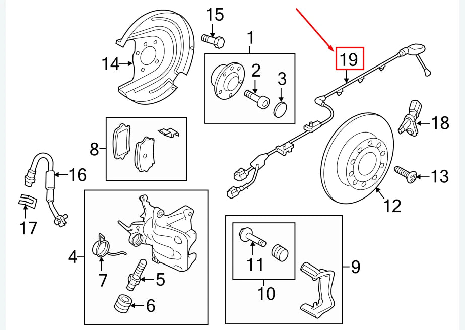 NEW VW GOLF VII 5G MK7 REAR LEFT ABS SENSOR 5G0927904AQ ORIGINAL
