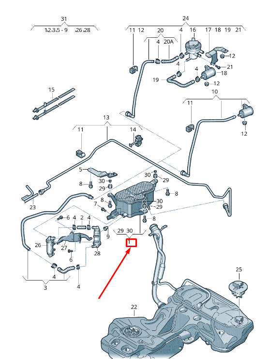 new audi q5 8r activated charcoal container 8r0201801b original