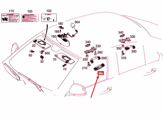 NEW MERCEDES-BENZ C W204 FRONT LEFT SUNGLASS HOLDER LHD A20481000418N96 ORIGINAL