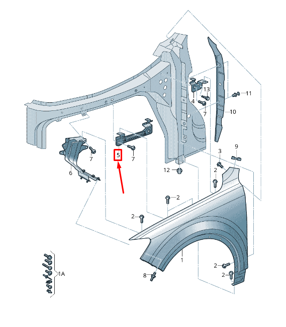 NEW AUDI Q8 4MN FRONT LEFT FENDER BRACKET 4M8821431 ORIGINAL