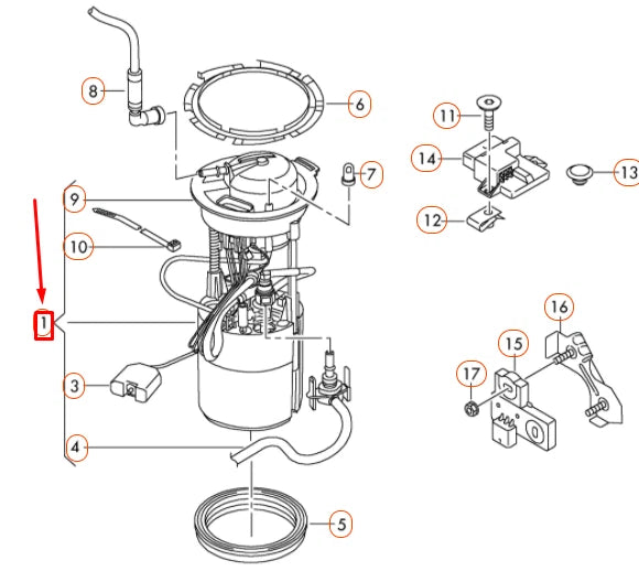 NEW AUDI Q5 8R FUEL GAUGE DELIVERY UNIT AND SENDER 8R0919050G ORIGINAL