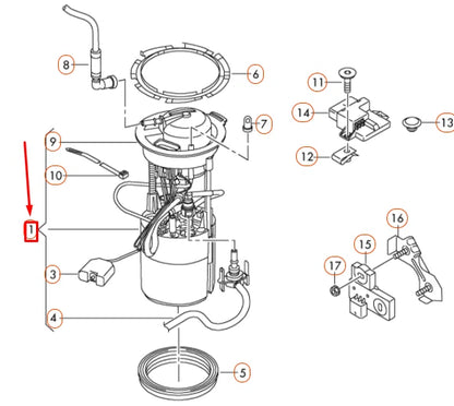 NEW AUDI Q5 8R FUEL GAUGE DELIVERY UNIT AND SENDER 8R0919050G ORIGINAL