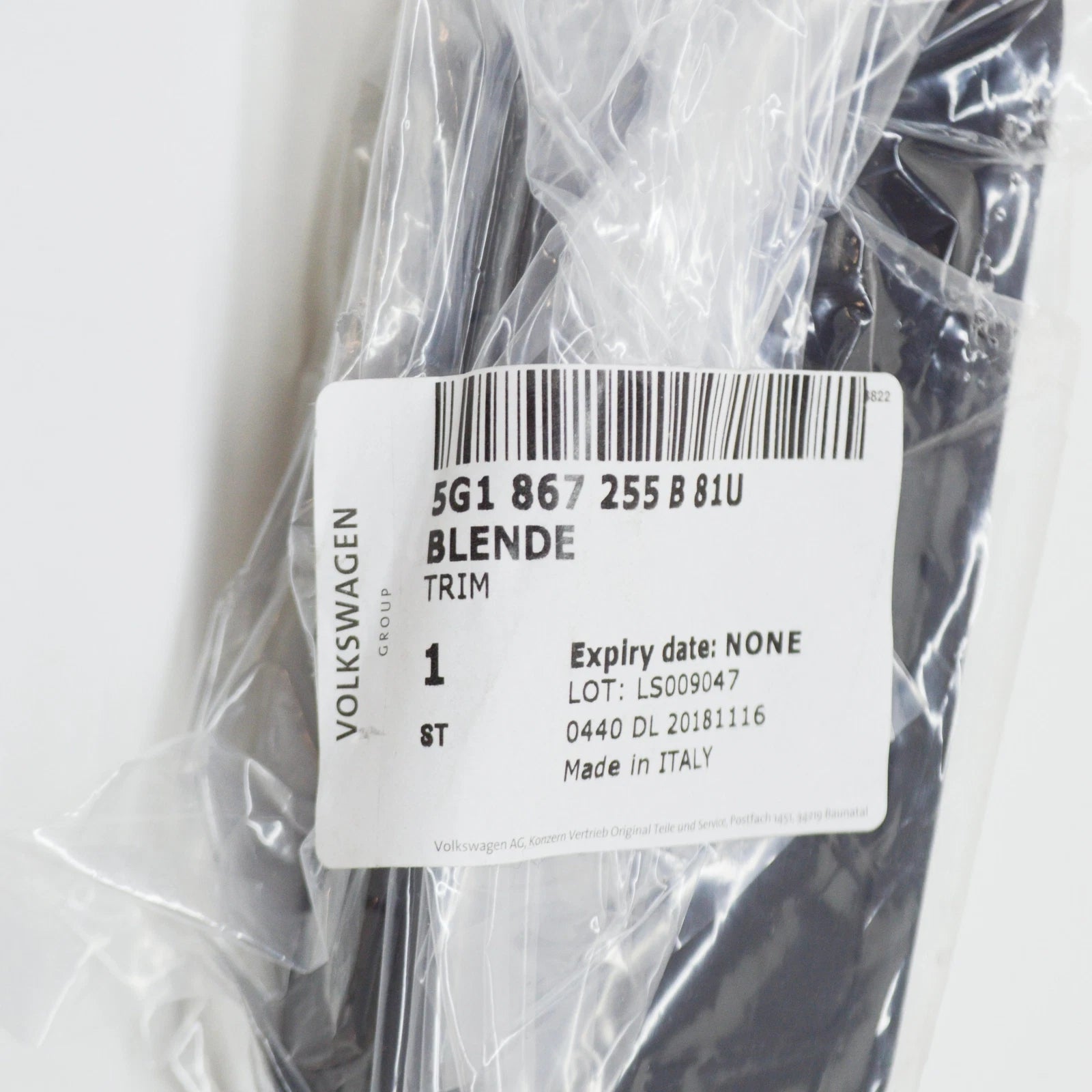 NEW VW GOLF MK7 FRONT LEFT DOOR WINDOW SWITCH TRIM LHD 5G1867255B81U ORIGINAL