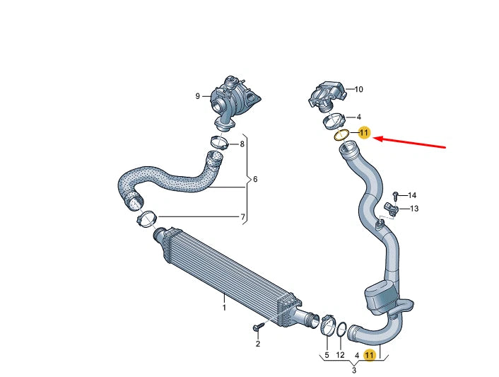 NEW AUDI A6 C8 AVANT INTERCOOLER HOSE SEAL RING 4K0145117 2019 ORIGINAL