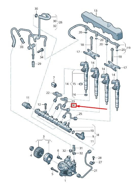 NEW AUDI A4 AVANT B8 FUEL LINE WITH FITTINGS 03L130301AT ORIGINAL