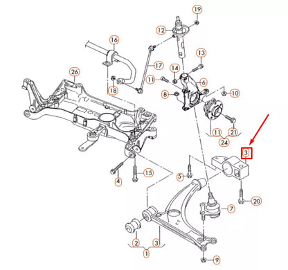 NEW AUDI TT 8J FRONT CONTROL ARM BRACKET 8J0199231