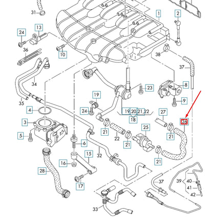 NEW AUDI A4 B7 INTAKE MANIFOLD VENT HOSE 06D133781F