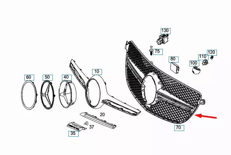 NEW MERCEDES-BENZ GLE COUPE C292 RADIATOR GRILLE A2928880160 ORIGINAL