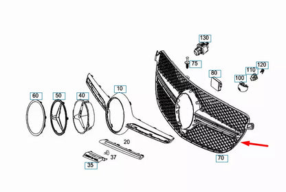 NEW MERCEDES-BENZ GLE COUPE C292 RADIATOR GRILLE A2928880160 ORIGINAL