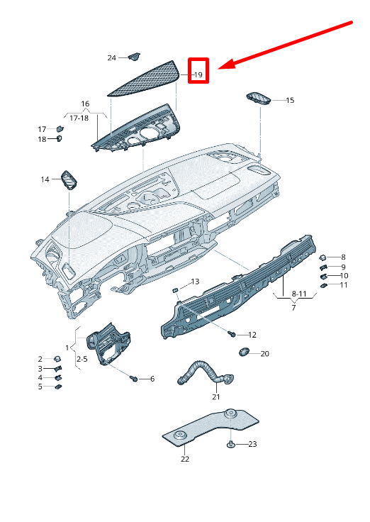 new audi a4 8w2, b9 centre windscreen defroster grill 8w2819636b6ps original