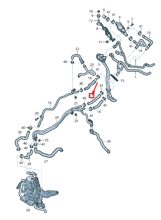 new audi a8 4n engine coolant hose 4n0265370 original