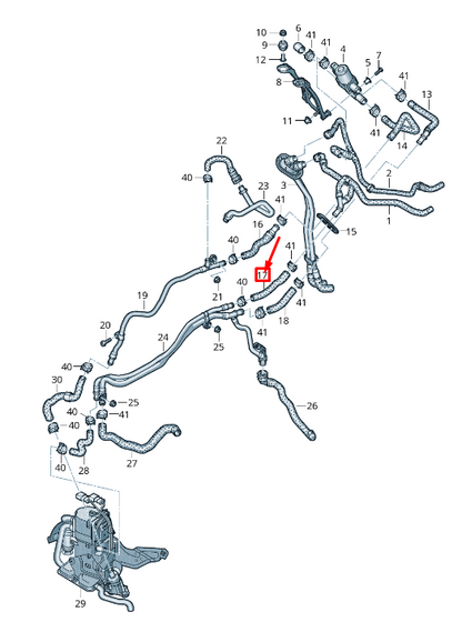 new audi a8 4n engine coolant hose 4n0265370 original