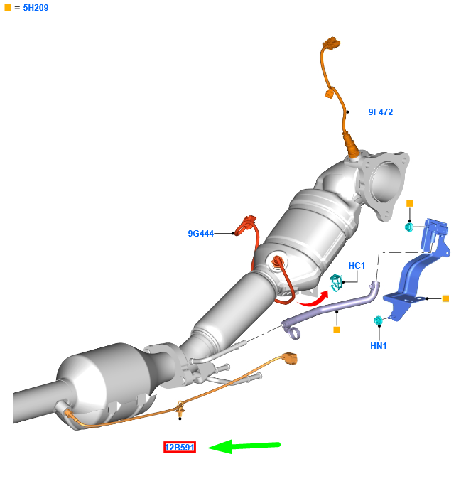 new ford focus mk4 exhaust gas temperature sensor 2345661 kx61-12b591-aa
