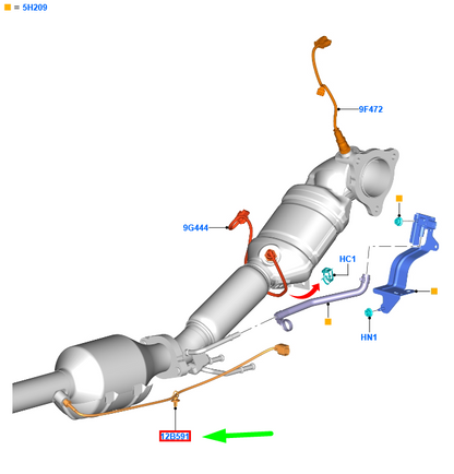new ford focus mk4 exhaust gas temperature sensor 2345661 kx61-12b591-aa