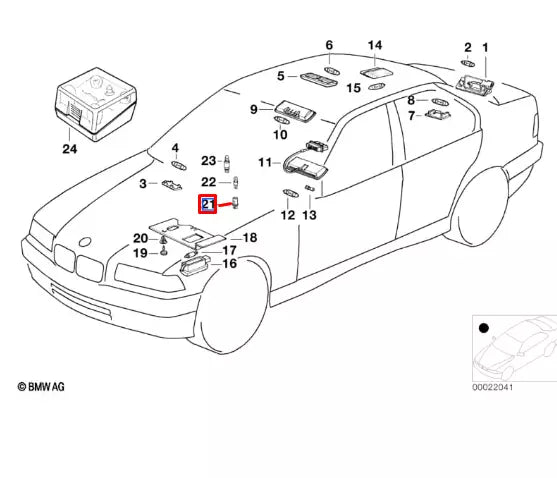 NEW BMW 3 E36 BULB SOCKET W BULB 61138366593 ORIGINAL