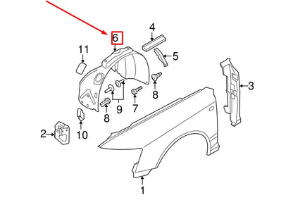 NEW AUDI A6 AVANT C6 FRONT LEFT INNER FENDER LINER 4F0821133T ORIGINAL