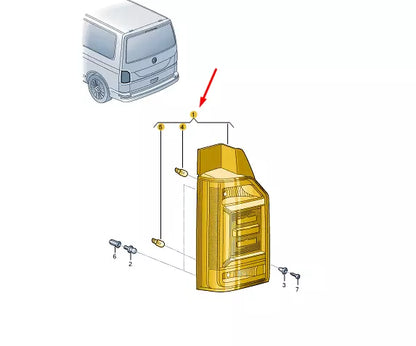 NEW VW TRANSPORTER T6 REAR RIGHT LED TAILLIGHT 7E0945208G ORIGINAL