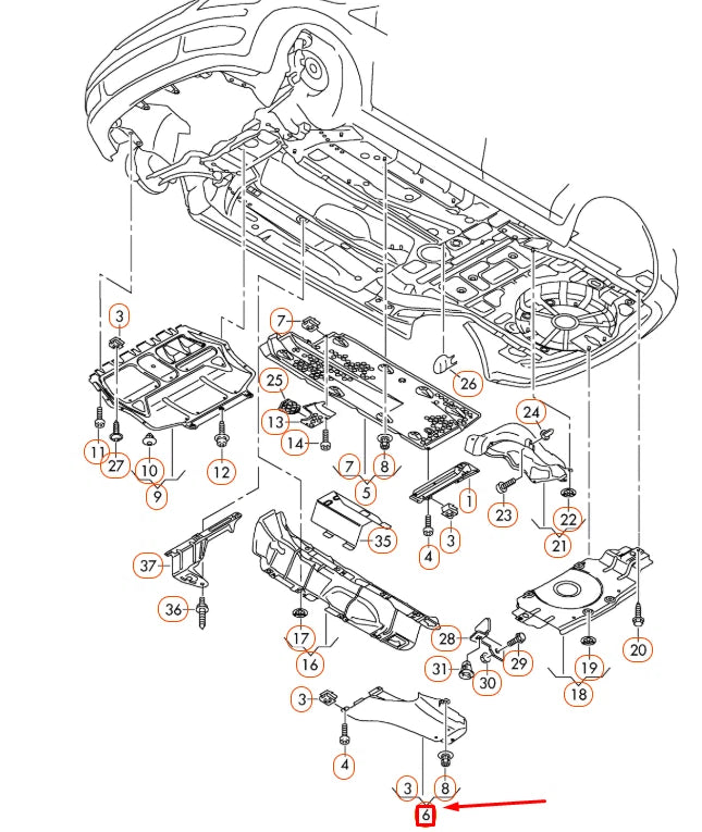 NEW AUDI A3 8P REAR LEFT BOTTOM UNDERBODY PROTECTION TRIM 1K0825206A ORIGINAL