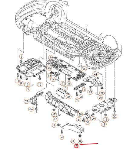 NEW AUDI A3 8P REAR LEFT BOTTOM UNDERBODY PROTECTION TRIM 1K0825206A ORIGINAL