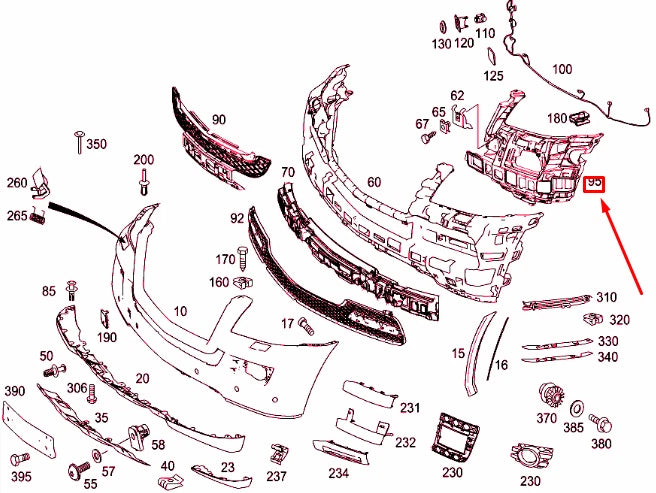 NEW MERCEDES-BENZ GL X164 FRONT BUMPER RIGHT REINFORCEMENT A1648851016 ORIGINAL