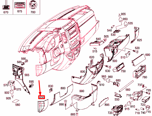new mb sprinter 906 instrument panel left bottom cover a90668907087j69 original