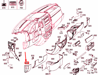 new mb sprinter 906 instrument panel left bottom cover a90668907087j69 original