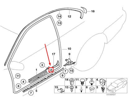 NEW BMW 3 E46 LEFT DOOR SILL TRIM 8204113 51478204113 ORIGINAL