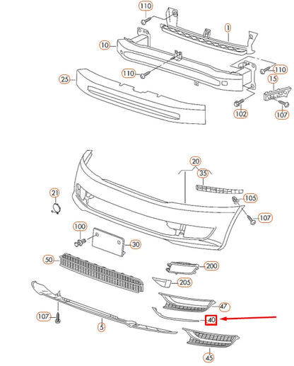 NEW VW PASSAT B8 FRONT BUMPER LEFT CHROME TRIM STRIP 5618531012ZZ ORIGINAL