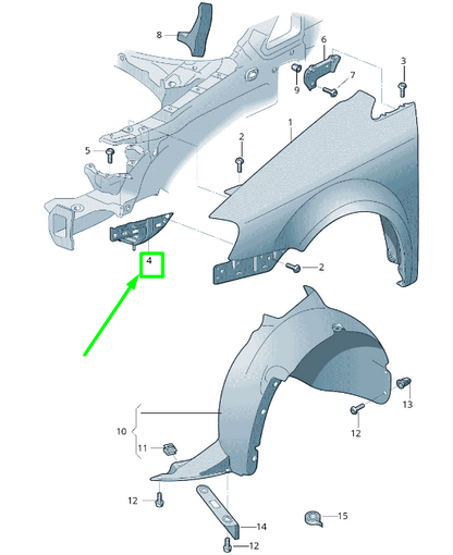 NEW VOLKSWAGEN TOURAN 1T MK1 FRONT RIGHT FENDER BRACE HOLDER 1T0821136C ORIGINAL