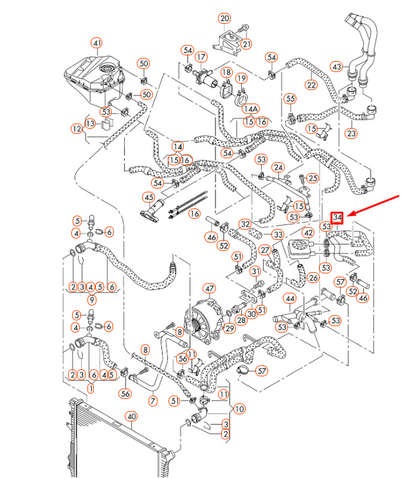 NEW AUDI Q7 4L ENGINE COOLANT HOSE 03H121049A ORIGINAL