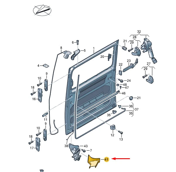 NEW VW TRANSPORTER T5 LEFT SLIDING DOOR COVER CAP 7H0868639C9B9 ORIGINAL