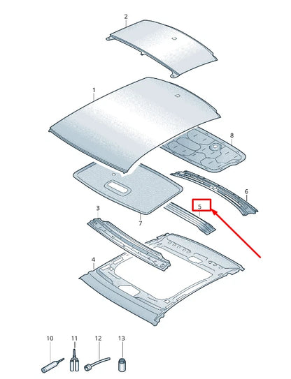 NEW AUDI A6 4A C8 CENTER ROOF FRAME 4K5817969