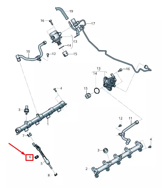 NEW AUDI A8 4N FUEL INJECTOR NOISE INSULATION 0P2133875J