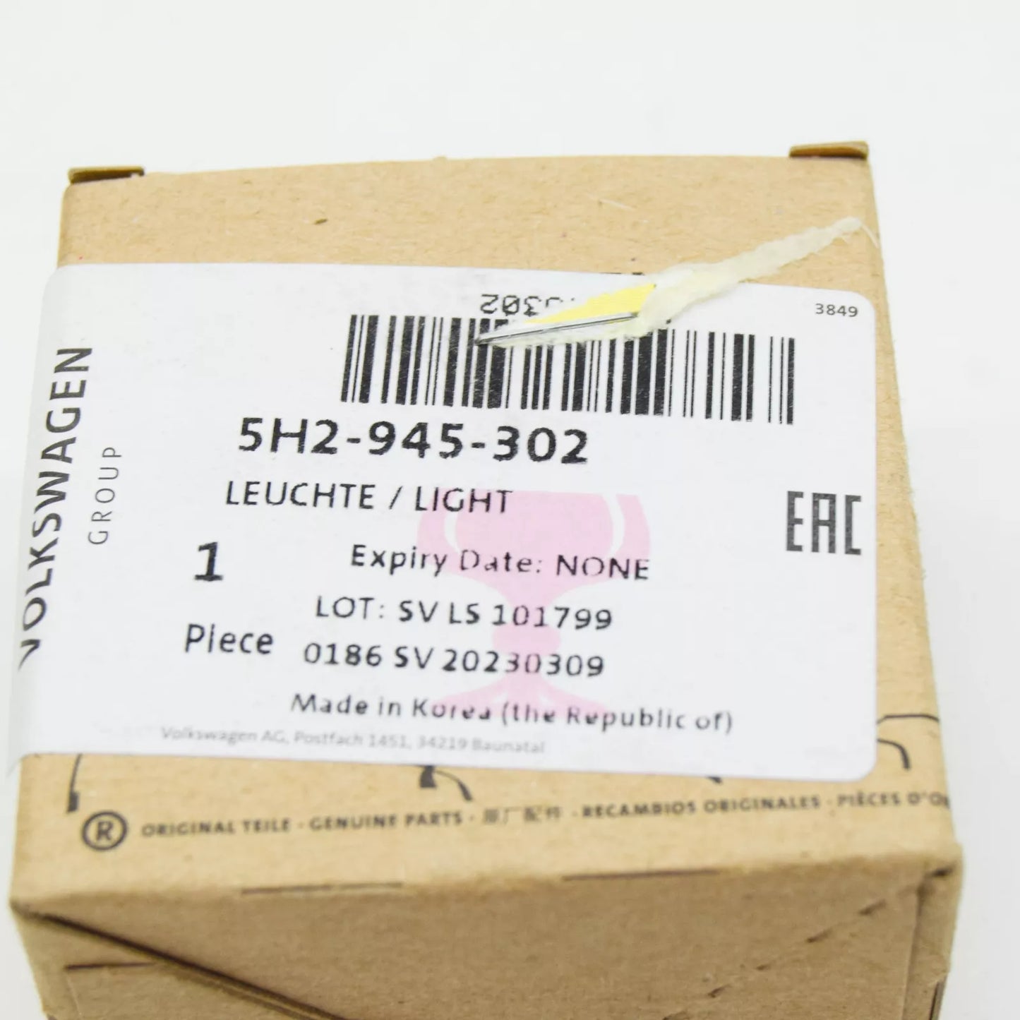 NEW VW GOLF CD MK8 RIGHT DOOR MIRROR ENTRY LIGHTING RHD 5H2945302 ORIGINAL