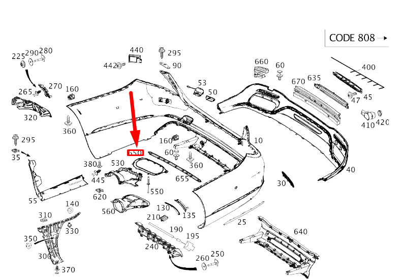 NEW MERCEDES-BENZ S W222 REAR BUMPER LOWER RIGHT TRIM A2228853000 ORIGINAL