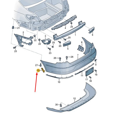 NEW VW CC REAR BUMPER RIGHT WHEEL COVER TRIM 3C8807838B