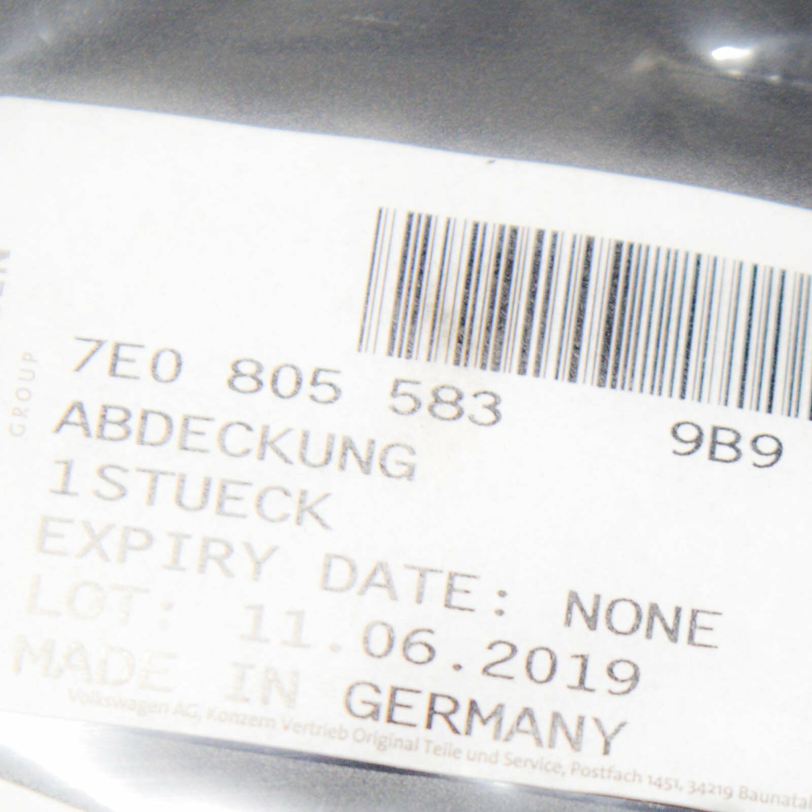 NEW VW TRANSPORTER T5 RIGHT FRONT COVER 7E08055839B9 ORIGINAL