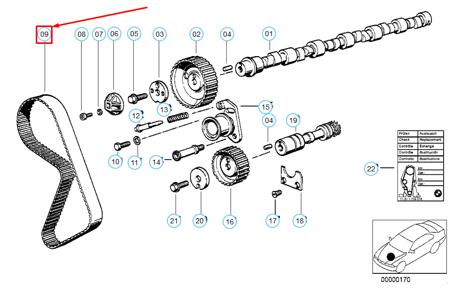 new bmw 3 e30 tooth belt semicircular profile 11311711081 1711081 original