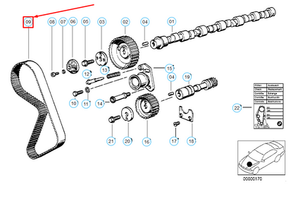 new bmw 3 e30 tooth belt semicircular profile 11311711081 1711081 original