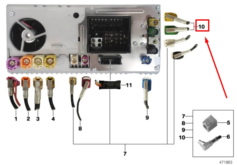 NEW BMW 5 G30 REPAIR LINE AERIALS DAB 9374921 61119374921 ORIGINAL