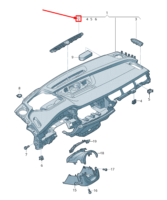 new audi q8 4mn dashboard centre defroster grille 4m8819632ay2 original